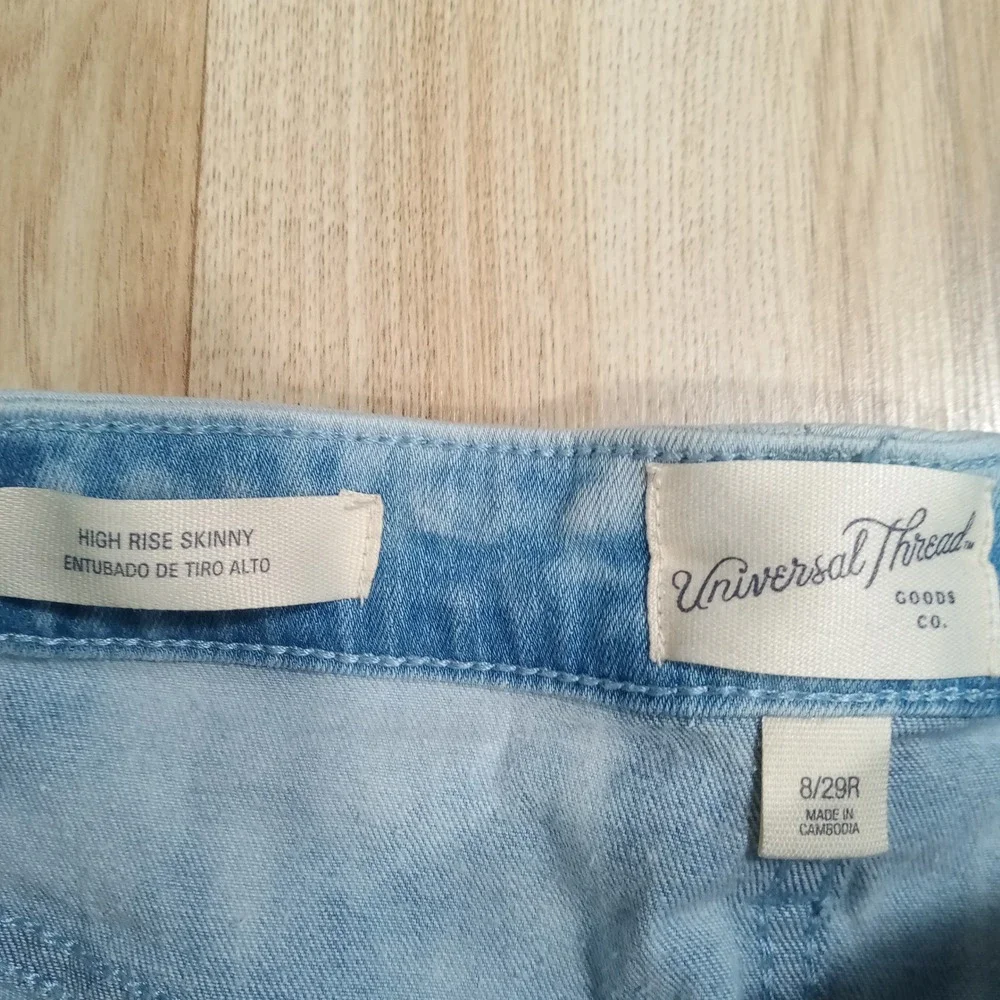 Universal Thread Women High Rise Skinny Jeans Light Wash Blue Size 8/29R Stretch